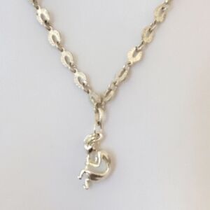 925 Silver Anchor Chain Necklace Kokopelli Charm Southwest Native American